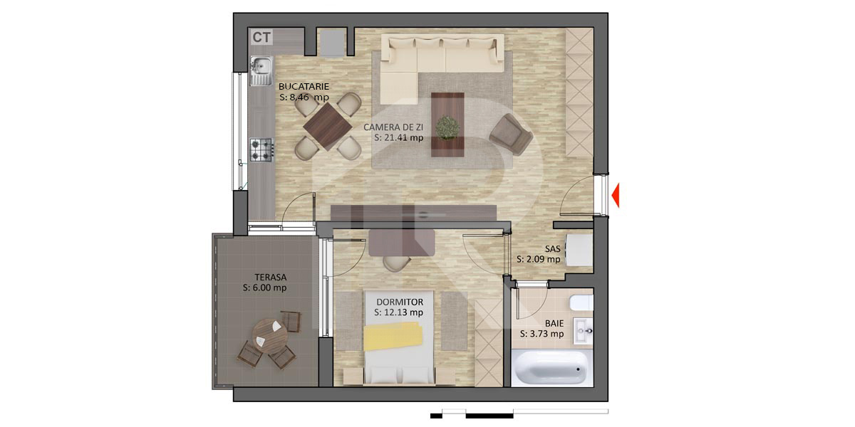 APARTAMENT 2 CAMERE GREENFIELD, BĂNEASA – LÂNGĂ PĂDURE
