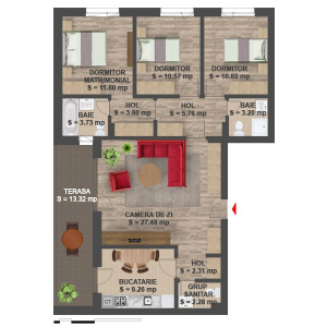 Apartament in Greenfield - Platanilor, bloc 2017 cu 2 locuri de parcare