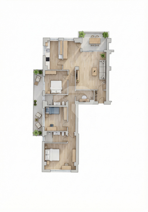 Apartament cu 4 camere, vedere către Pădurea Băneasa, zona Erou Iancu Nicolae